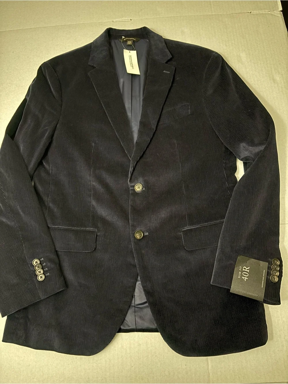 Banana Republic Slim Fit Navy Corduroy Blazer Jacket Men’s 40R